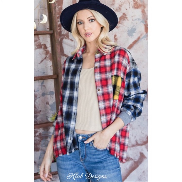 ❤️LAST ONE! Soft Multi Color Block Flannel Plaid Shirt! - Picture 2 of 7